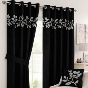 Flower Curtain Black