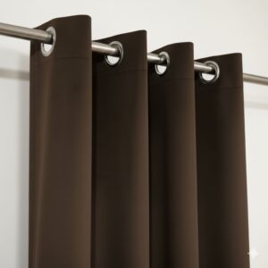 Eyelet Curtain Brown Curtain