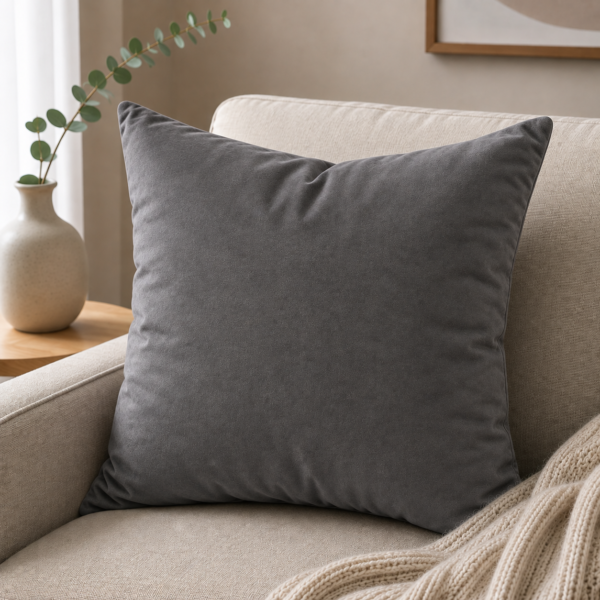 Velvet Cushion – Grey