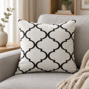 cushion Moroccan Trellis Cushion - Black