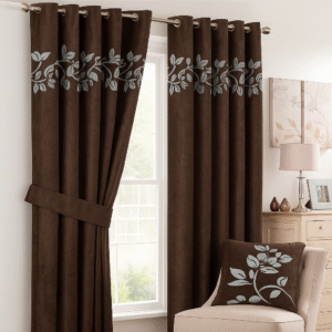 Flower Curtain Brown