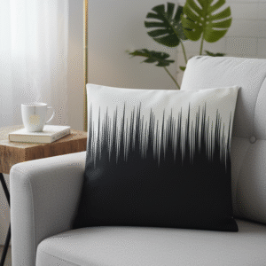 Black and White Waves Cushion