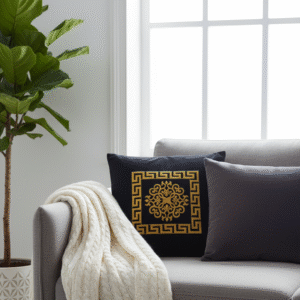 Black Golden Motive Cushion