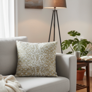 Golden Vine Scroll Cushion
