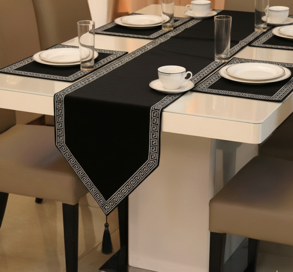 Gemini_Generated_Image_rihkhorihkhorihk Table Runner & Mat Set - Black