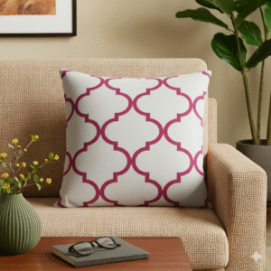 Moroccan Trellis Cushion - Pink
