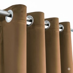 Eyelet Curtain Light Brown