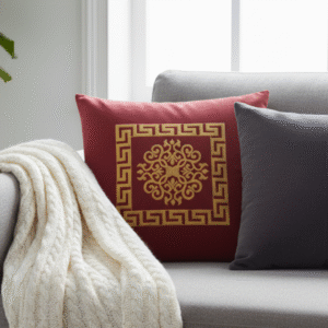 Red Golden Motive Cushion