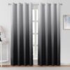 Shadow Ombré Gradient Black & Silver Curtain