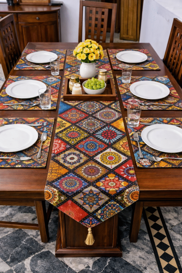 ChatGPT Image Apr 1, 2026, 07_31_02 PM Table Runner Set -Bohemian Patchwork