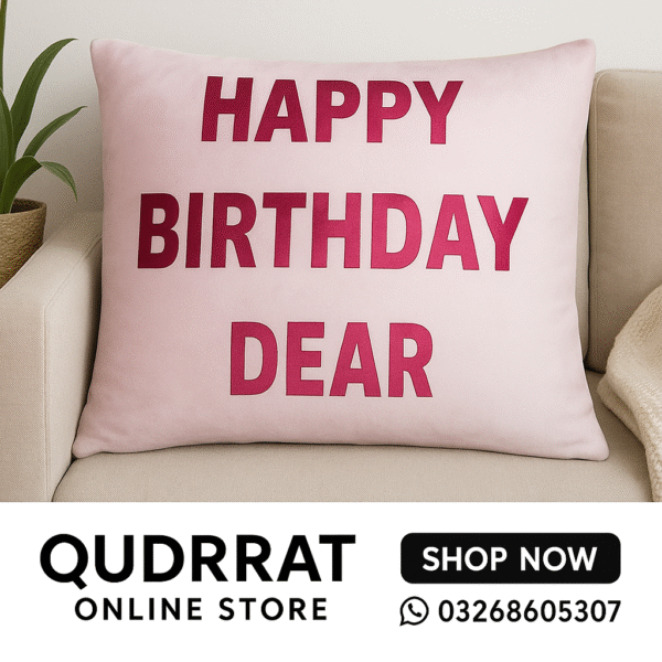 Happy Birthday Cushion- Pink