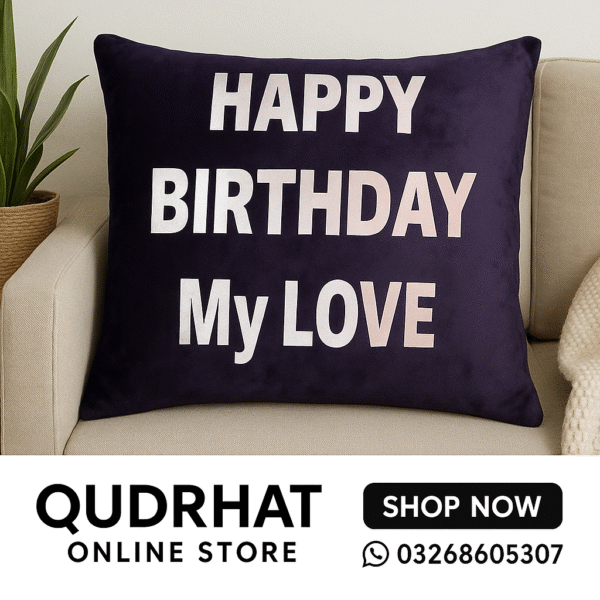 Happy Birthday Cushion- Purple