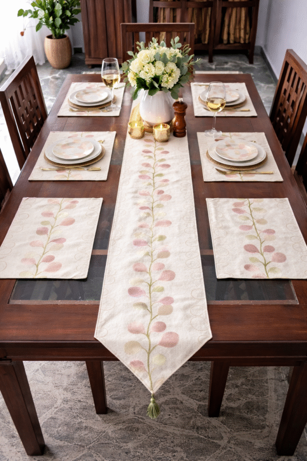 Dinning table set (4) Table Runner Set - Leaf