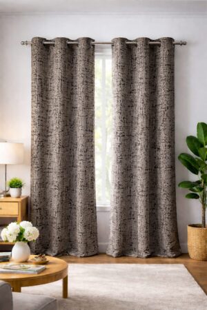 Velvet Curtain - Grey Texture