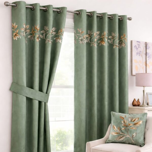 Flower Curtain - Sea Grean