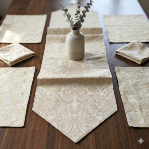 Shahi Mughal Damask Table Runner Set