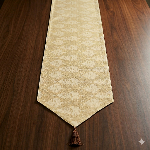 1780490297643 Darbar Gold Damask Table Runner