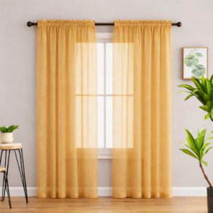 Sheer Rod Pocket Curtains - Golden