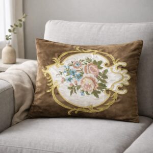 Classic Rose Oval Medallion Cushion