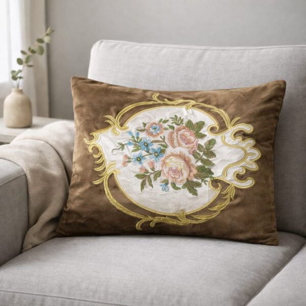 Classic Rose Oval Medallion Cushion