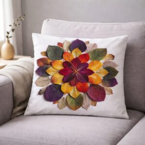 Autumn Leaf Mandala Cushion