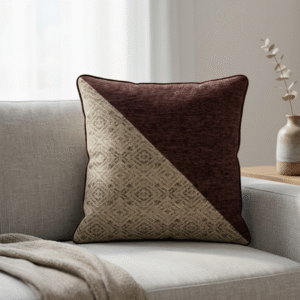 Gemini_Generated_Image_fjbg2bfjbg2bfjbg Two-Tone Diagonal Pattern- Brown and Beige Cushion – Pack of 6 Covers