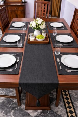 IMG-20260306-WA0001 Table Runner Set - Black Texture
