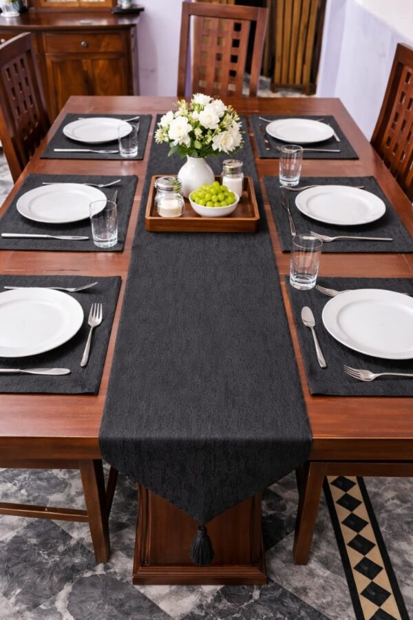 Table Runner Set - Black Texture