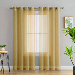 Sheer Grommet Curtains - Golden
