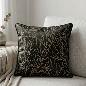 QD IMAGE 10241024 Acantho-Branch Embroidered Satin Cushion – Pack of 6 Covers