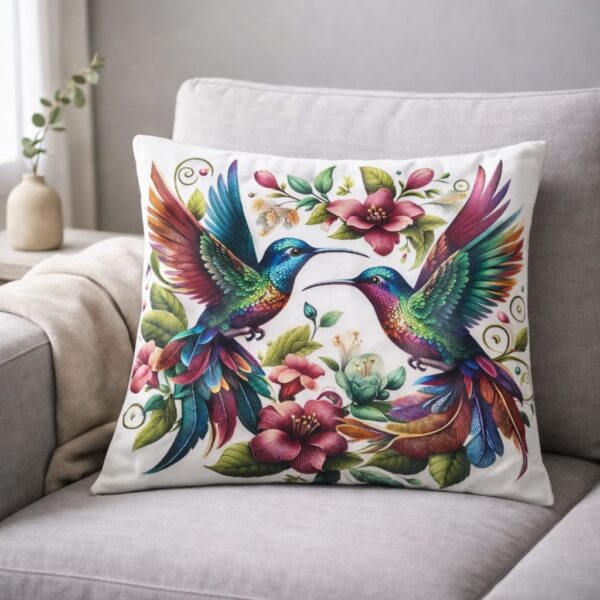 Twin Hummingbird & Wildflower Cushion