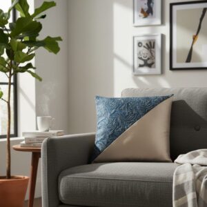 Azure & Cream Split Damask Cushion – Pack of 6 Covers