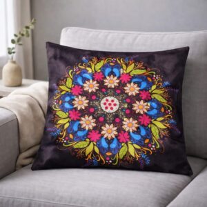 Vibrant Tropical Mandala Cushion