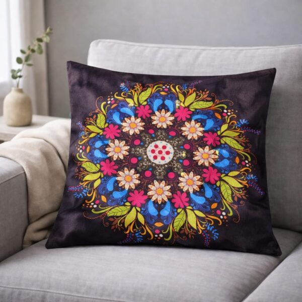 Vibrant Tropical Mandala Cushion