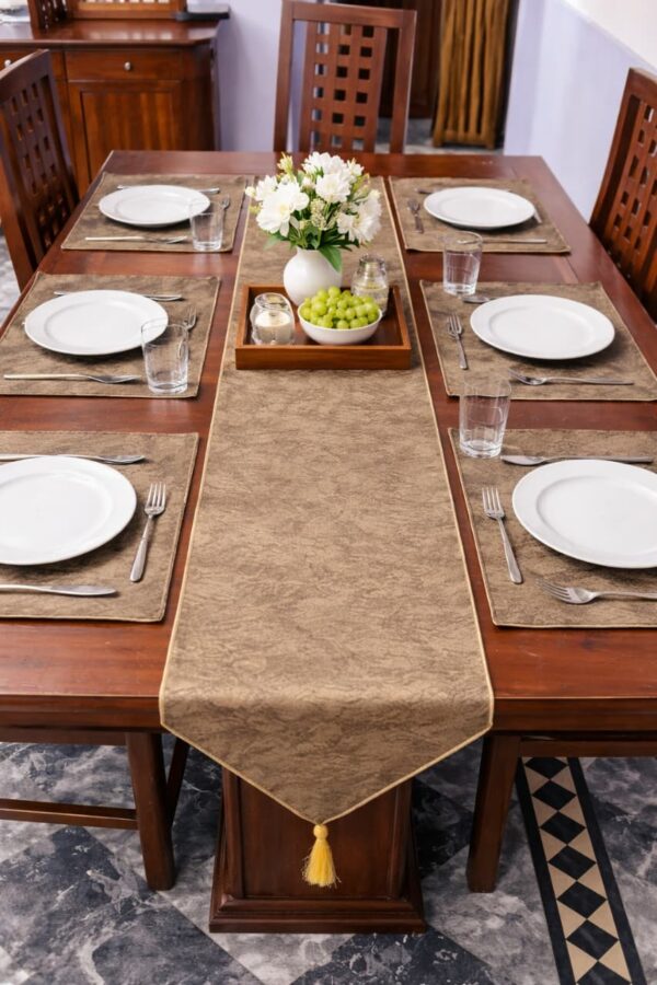 Table Runner Set - Brown Texture