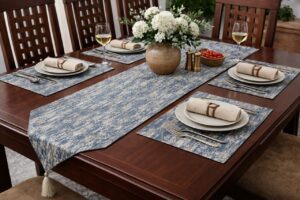 Table Runner Set - Blue Texture