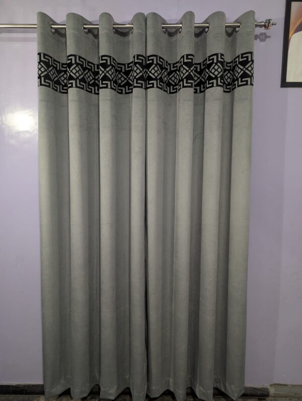 Geo-Diamond Fretwork Curtain - Grey