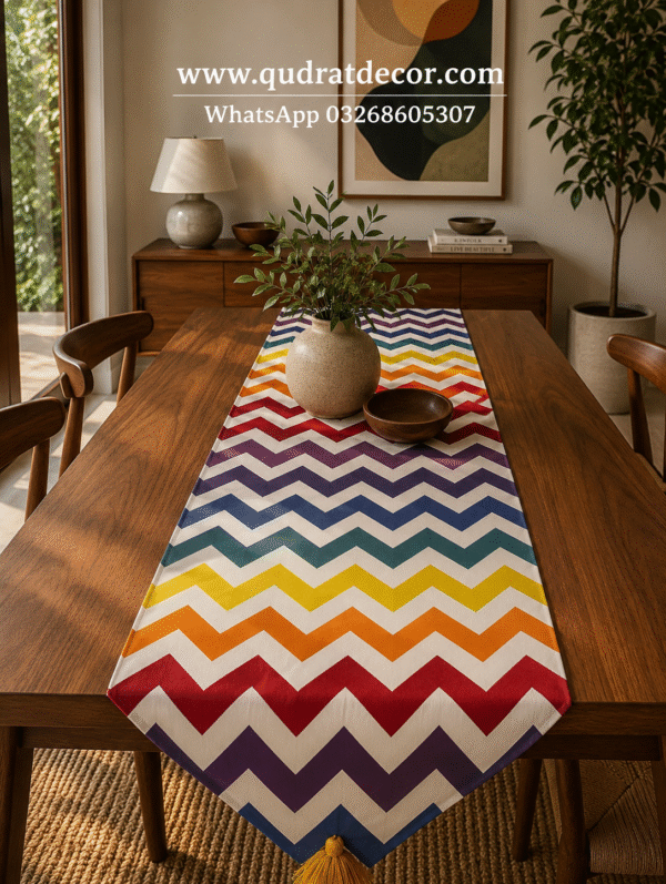 Rainbow Chevron Table Runner