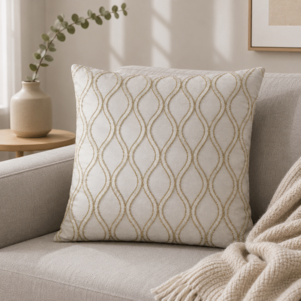 Gilded Wave Luxury Cushion