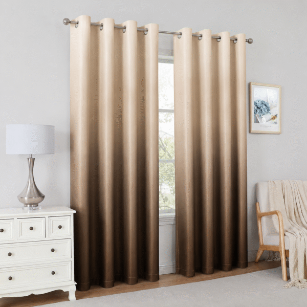 Shadow Ombré Gradient Brown & Cream Curtain