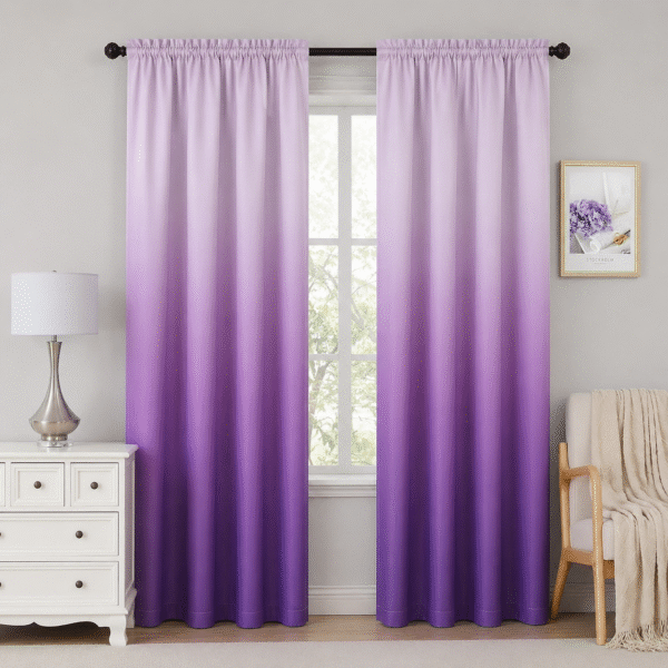 Shadow Ombré Gradient Purple & Light Purple Curtain