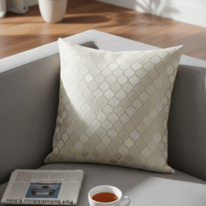 Cream & Gold Lattice Cushion