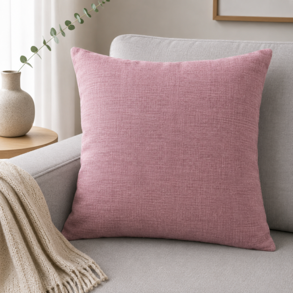 Self Texture Pink Cushion Cover