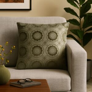 Green Circle Cushion Cover