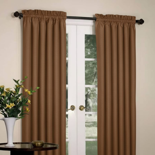 curtain Rod Pocket Curtain - Light Brown