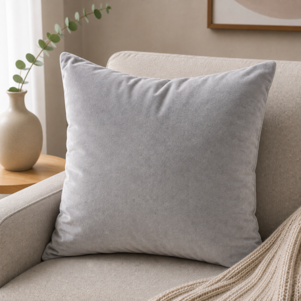 Velvet Cushion – Silver