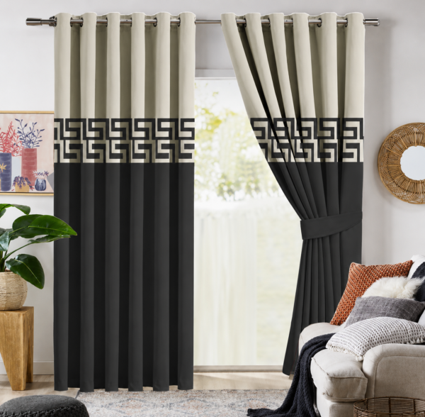 Greek Curtain -Dark Grey