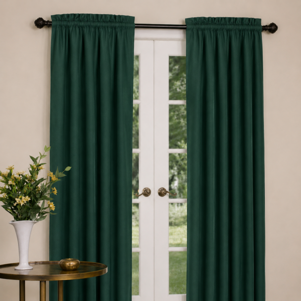 Curtain (11) Rod Pocket Curtain - Green