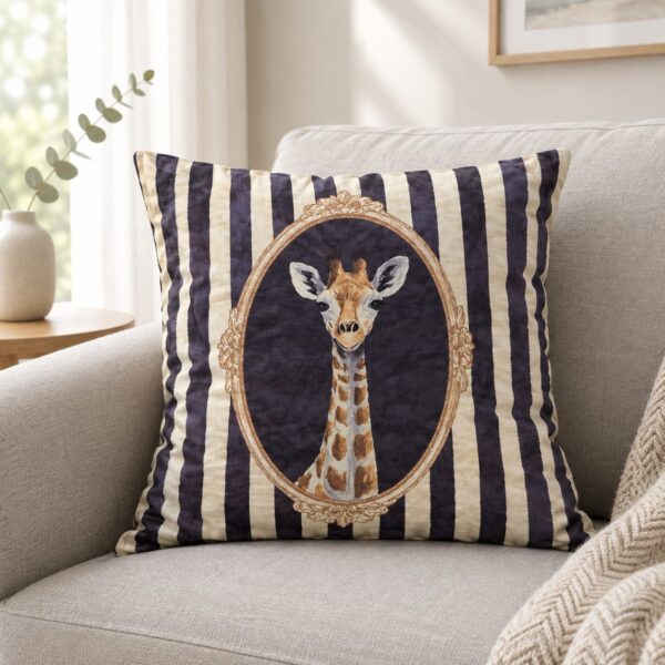 cushion Vintage Giraffe Portrait Cushion