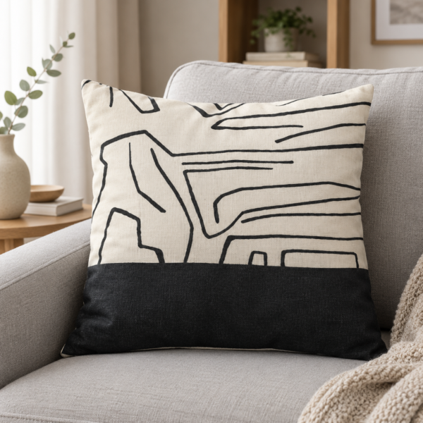 Nordic Line Art Block Cushion – Pack of 3 Covers